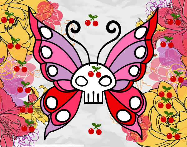 Dibujo Mariposa Emo pintado por fuegito