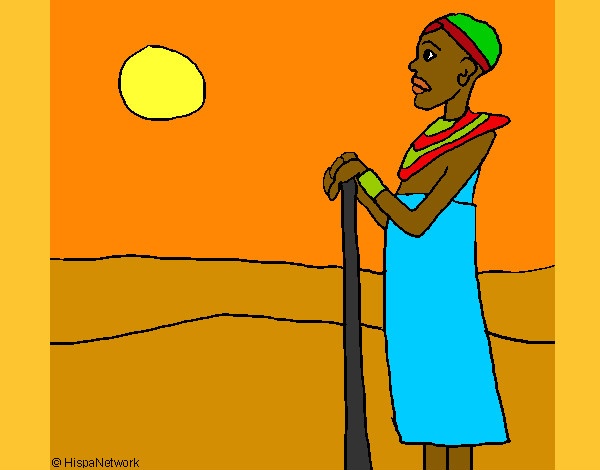 Dibujo Massai pintado por Ruggero
