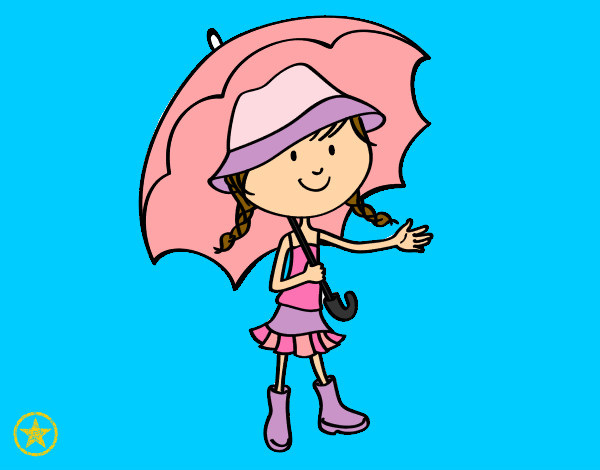 Dibujo Niña con paraguas pintado por Maria_00