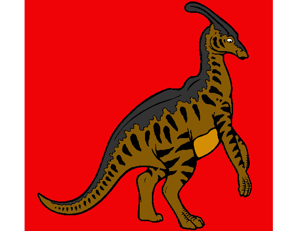 Dibujo Parasaurolofus con rayas pintado por leonardol