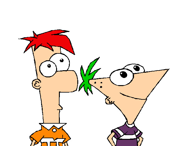 Dibujo Phineas y Ferb pintado por lmfao