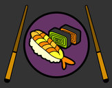 Dibujo Plato de Sushi pintado por mirela 