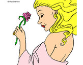 Dibujo Princesa con una rosa pintado por maraguera