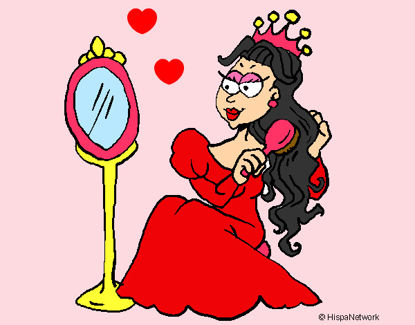 Dibujo Princesa y espejo pintado por mirela 