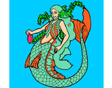 Dibujo Sirena con larga melena pintado por artemisa