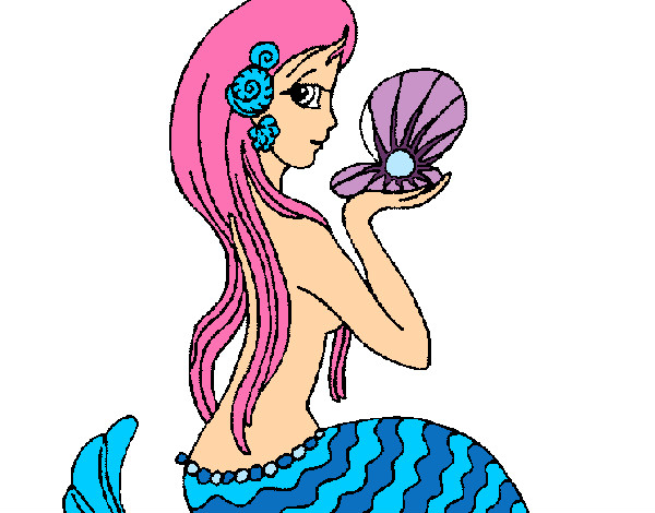 Dibujo Sirena y perla pintado por Marianiiis