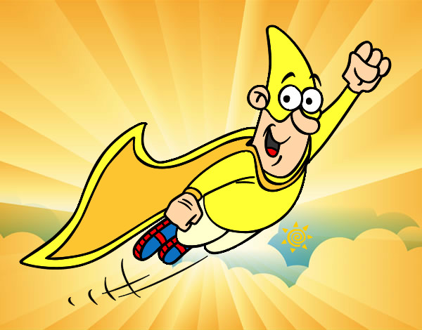 Dibujo Súper héroe volando pintado por starmario