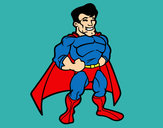 Dibujo Superhéroe musculado pintado por charito