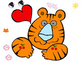 Dibujo Tigre loco de amor pintado por mori-alone