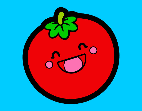 Dibujo Tomate sonriente pintado por Marianiiis