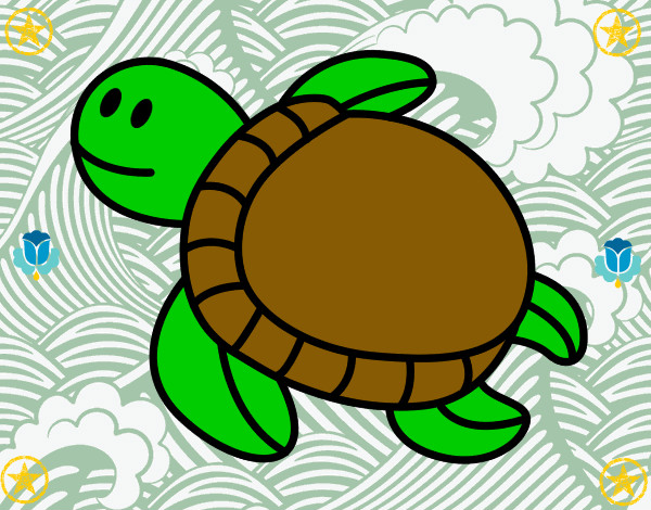 Dibujo Tortuga nadando pintado por flor2901