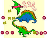 Dibujo Tres clases de dinosaurios pintado por hara_amar