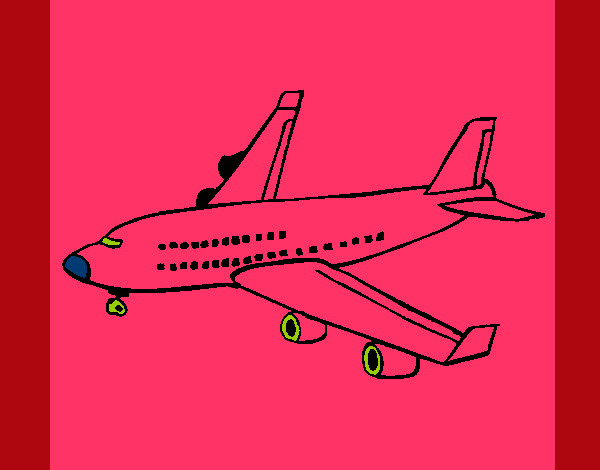 Dibujo Avión de pasajeros pintado por jonathan34