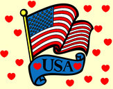 Dibujo Bandera de los Estados Unidos pintado por lililopsy