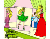 Dibujo Barbie, desfilando por la pasarela pintado por lamorales