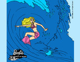 Dibujo Barbie practicando surf pintado por ALBA123 