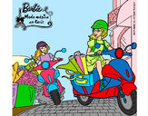 Dibujo Barbie y su amiga en moto 1 pintado por lamorales