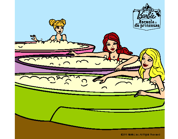 Barbie y sus amigas en el jacuzzi