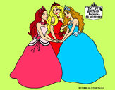 Dibujo Barbie y sus amigas princesas pintado por lamorales