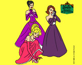 Dibujo Barbie y sus amigas vestidas de gala pintado por Fabox