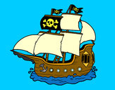 Dibujo Barco pirata pintado por valichis