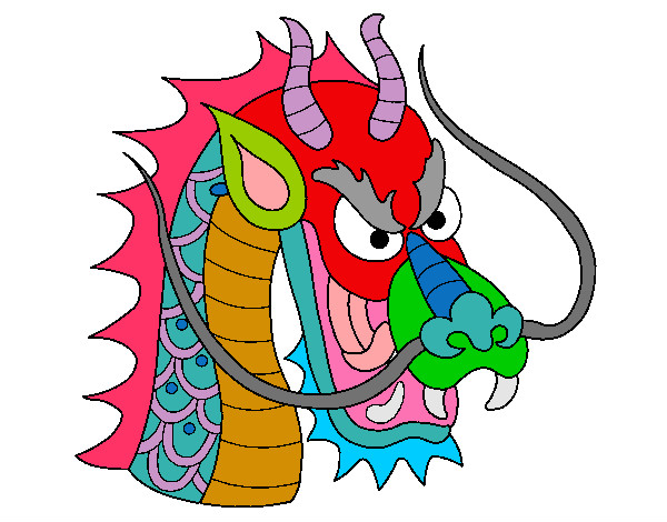 Dibujo Cabeza de dragón 1 pintado por PABLO_HM