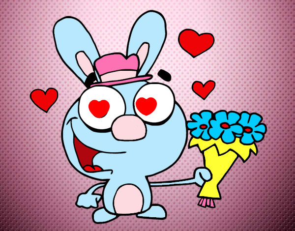 Dibujo Conejo enamorado pintado por Laurapx7