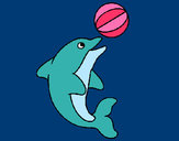 Dibujo Delfín jugando con una pelota pintado por BluePurple