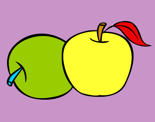 Dibujo Dos manzanas pintado por alionka