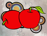 Dibujo Dos manzanas pintado por amalia