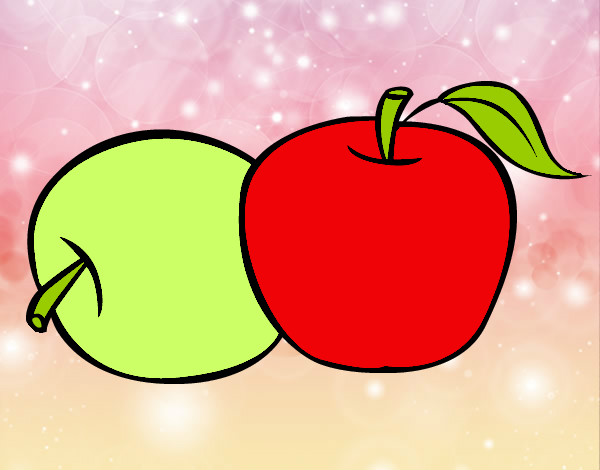 Dibujo Dos manzanas pintado por AnA0010