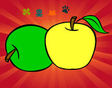 Dibujo Dos manzanas pintado por clawdee