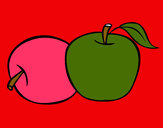 Dibujo Dos manzanas pintado por jochaglo
