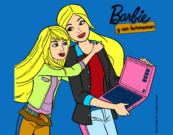 Dibujo El nuevo portátil de Barbie pintado por luciagr