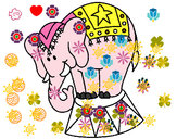 Dibujo Elefante actuando pintado por canelos