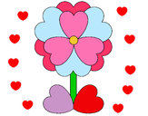 Dibujo Flor de corazones pintado por noemi16