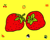 Dibujo fresas pintado por amalia