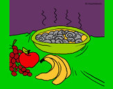 Dibujo Fruta y caracoles a la cazuela pintado por amalia