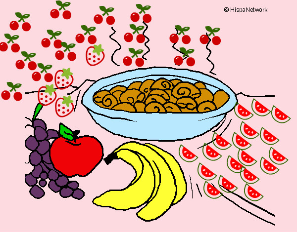 Dibujo Fruta y caracoles a la cazuela pintado por jinettemab