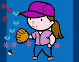 Dibujo Jugadora de béisbol pintado por Melaniezoe