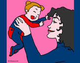 Dibujo Madre con su bebe 1 pintado por Ainhoalila