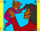 Dibujo Madre con su bebe 1 pintado por Haydesita 