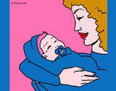 Dibujo Madre con su bebe II pintado por Ainhoalila