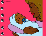 Dibujo Madre con su bebe II pintado por Haydesita 