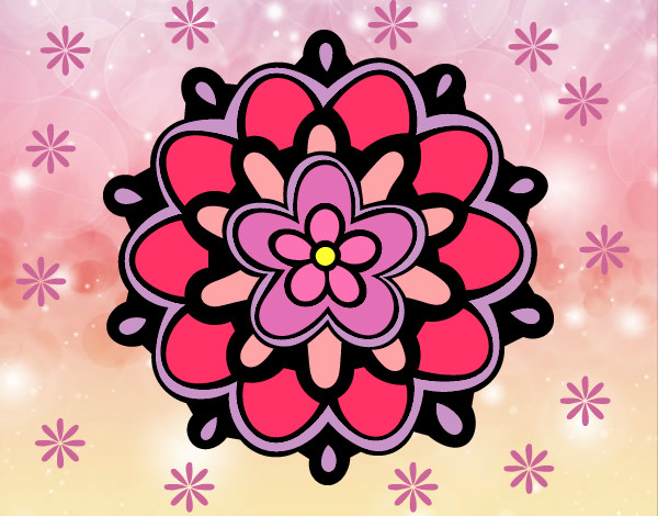 Dibujo Mándala con una flor pintado por noemi16