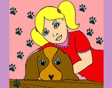 Dibujo Niña abrazando a su perro pintado por esthepanny