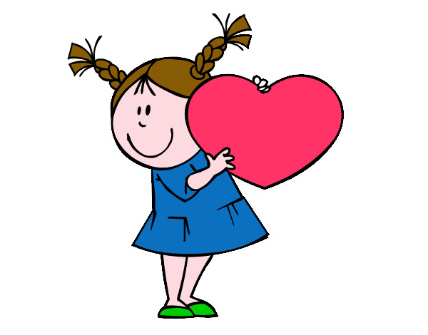 Dibujo Niña con corazón pintado por jeremycar