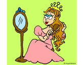 Dibujo Princesa y espejo pintado por MFlorencia