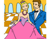 Dibujo Princesa y príncipe en el baile pintado por pachipachi