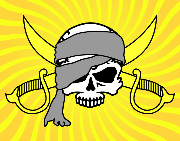 Dibujo Símbolo pirata pintado por luxius